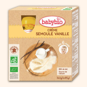 Gourde Dessert Lacté - Crème Semoule Vanille, 4x85g