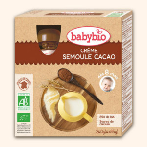 Gourde Dessert Lacté - Crème Semoule Cacao, 4x85g