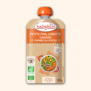 Gourde Menus - Petits Pois Carotte Canard fermier du Poitou