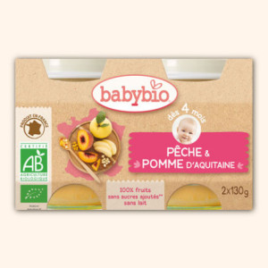 Petit Pot Fruits - Pêche & Pomme d'Aquitaine, 2x130g