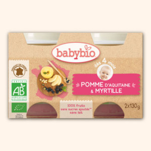 Petit Pot Fruits - Pomme d'Aquitaine & Myrtille, 2x130g
