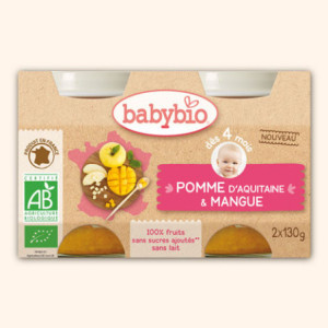 Petit Pot Fruits - Pomme d'Aquitaine & Mangue, 2x130g