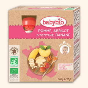 Gourde Pomme Abricot d'Occitanie Banane - 4x90g