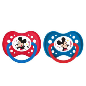 Sucette +18 Mois "DUO MICKEY" Silicone avec Anneau N°A65 - 2 unités