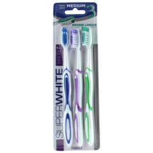 Brosse à dents SUPERWHITE BRUSH 3 medium - 3 unités