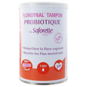 Saforelle Florgynal Tampon Probiotique Applicateur Compact Mini - 9 Tampons 