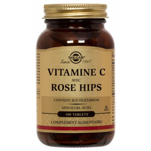 Solgar Vitamine C 500 avec Rose Hips - 100 Comprimés