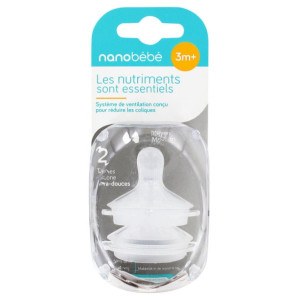 Tétines silicone Débit moyen - 2 unités 