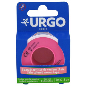  Urgo Fix Sparadrap Tissé de Couleur Chair 5 m x 2,5 cm - 1 unité