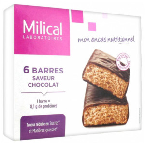 Milical Hyperprotéiné Chocolat - 6 barres