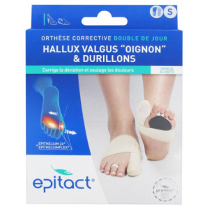 Epitact Hallux Valgus Oignon & Douleurs Plantaires Orthèse Corrective Double Pied Gauche Taille S - 1 unité