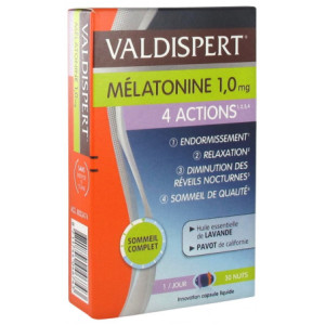 Valdispert Mélatonine 1 mg 4 Actions - 30 Capsules