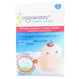Orgakiddy Protège Matelas à Langer Jetables - 5 unités