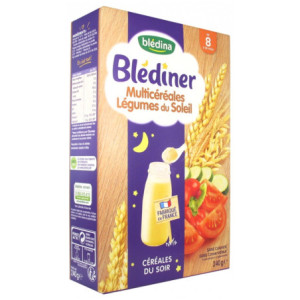 Blédîner Céréales du Soir Multicéréales Légumes du Soleil de 8 à 36 Mois - 240g