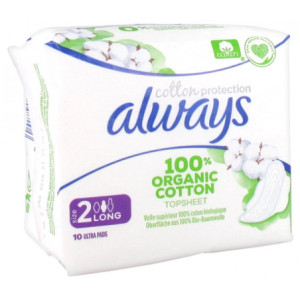 Always Cotton Protection 10 Serviettes Hygiéniques - Taille 2