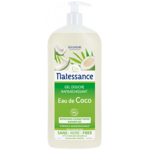Natessance Gel Douche Rafraîchissant Eau de Coco Bio - 1l
