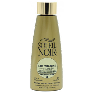 Soleil Noir Lait Vitaminé Sublimateur de Bronzage 4 Pailleté Or - 150ml