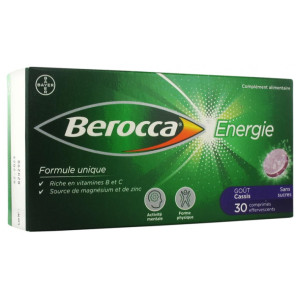 Berocca Énergie Goût Cassis - 30 Comprimés Effervescents