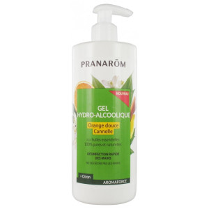 Pranarôm Aromaforce Gel Hydro-Alcoolique Orange Douce Cannelle - 500 ml
