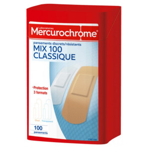 Mercurochrome Classiques Multi-Format - 100 Pansements