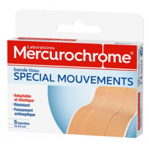 Mercurochrome Bande Tissu Spécial Mouvements - 5 Bandes