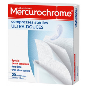 Mercurochrome  Compresses Stériles Ultra-Douces - 20 unités 