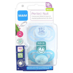 MAM Sucettes Perfect Nuit Silicone 18 Mois et + - 2 unité 