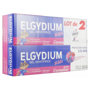 Elgydium Kids Gel Dentifrice Protection Caries 3/6 Ans - Lot de 2 x 50 ml