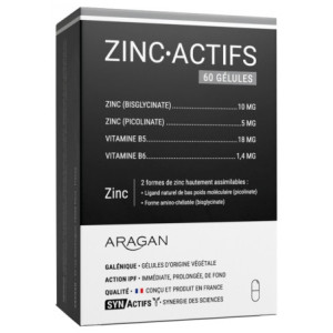 Aragan Synactifs ZincActifs - 60 Gélules