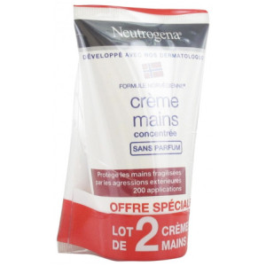 Neutrogena Crème Mains Concentrée Sans Parfum - Lot de 2 x 50 ml