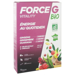 Vitavea Force G Vitality Energie au Quotidien Bio - 20 ampoules