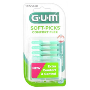 GUM Soft-Picks Comfort Flex Taille : Medium - 40 Unités 