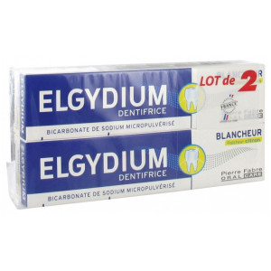 Elgydium Dentifrice Blancheur Fraîcheur Citron - Lot de 2 x 75 ml
