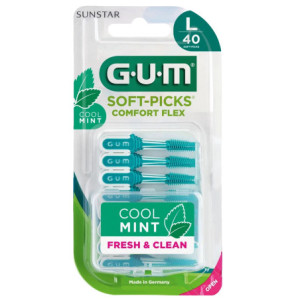  GUM Soft-Picks Comfort flex Cool mint large - 40 bâtonnets interdentaires