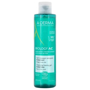 A-DERMA Biology AC Gel Moussant Nettoyant Purifiant Bio - 200 ml