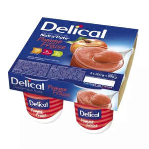 Delical Nutra'Pote pomme saveur fraise compotes - 4 pots de 200g