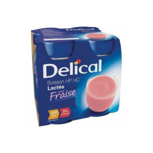 Delical boisson HP HC lactée fraise - 4x200 ml