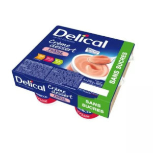 Delical crème dessert HP/HC sans sucres Fraise - 4X200g