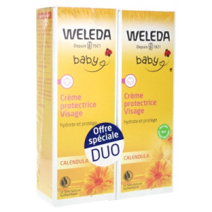 Weleda Baby Crème Protectrice Visage Calendula - Lot de 2 x 50 ml