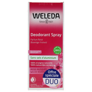 Weleda Déodorant Spray à la Rose Musquée - Lot de 2 x 100 ml