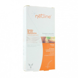 Bioes NETLINE - Bandes de cires dépilatoires visage hypoallergéniques - 20 bandes