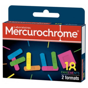 Mercurochrome Pansements Fluo 2 Formats - 18 Pansements