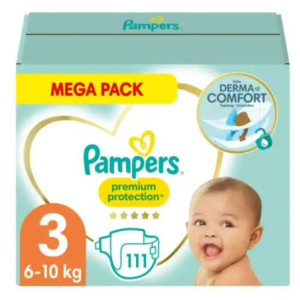 PAMPERS Couches Bébé Premium Protection Taille 3 6kg-10kg  - 111 couches