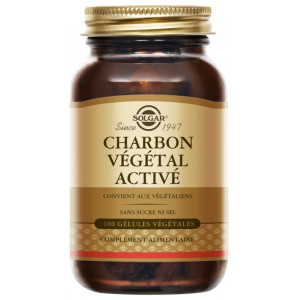 Solgar Charbon Végétal Activé - 100 Gélules Végétales