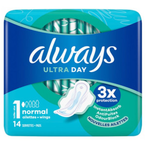 Always Ultra Day 14 Serviettes Hygiéniques - Taille 1