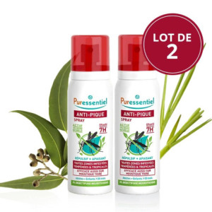 Puressentiel Anti-Pique Spray Répulsif Apaisant Zones Infestées Adultes et Enfants - 2x75ml