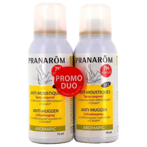 Pranarôm Aromapic Spray Corporel Anti-Moustiques Bio - Lot de 2 x 75 ml