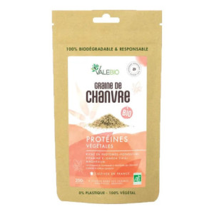 Valebio Graine de Chanvre Bio Décortiquées - 200g