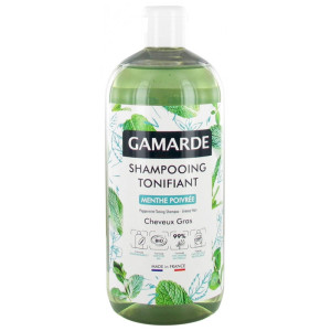 Gamarde Shampoing Tonifiant Menthe Poivrée Cheveux Gras Bio - 500 ml