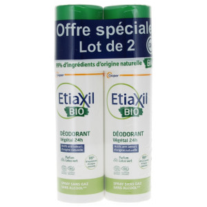 Etiaxil Déodorant Végétal 24h Bio - Lot de 2 x 100 ml